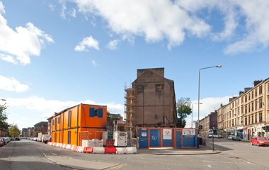 The site of the new student residences at Argyle and Kelvinhaugh Street